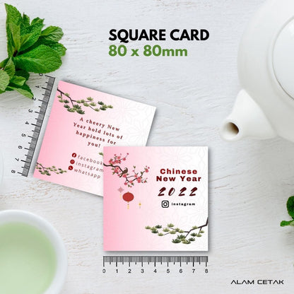 100-1000 pcs CNY18 Square Thank you Card for Business owner Chinese New Year Edition