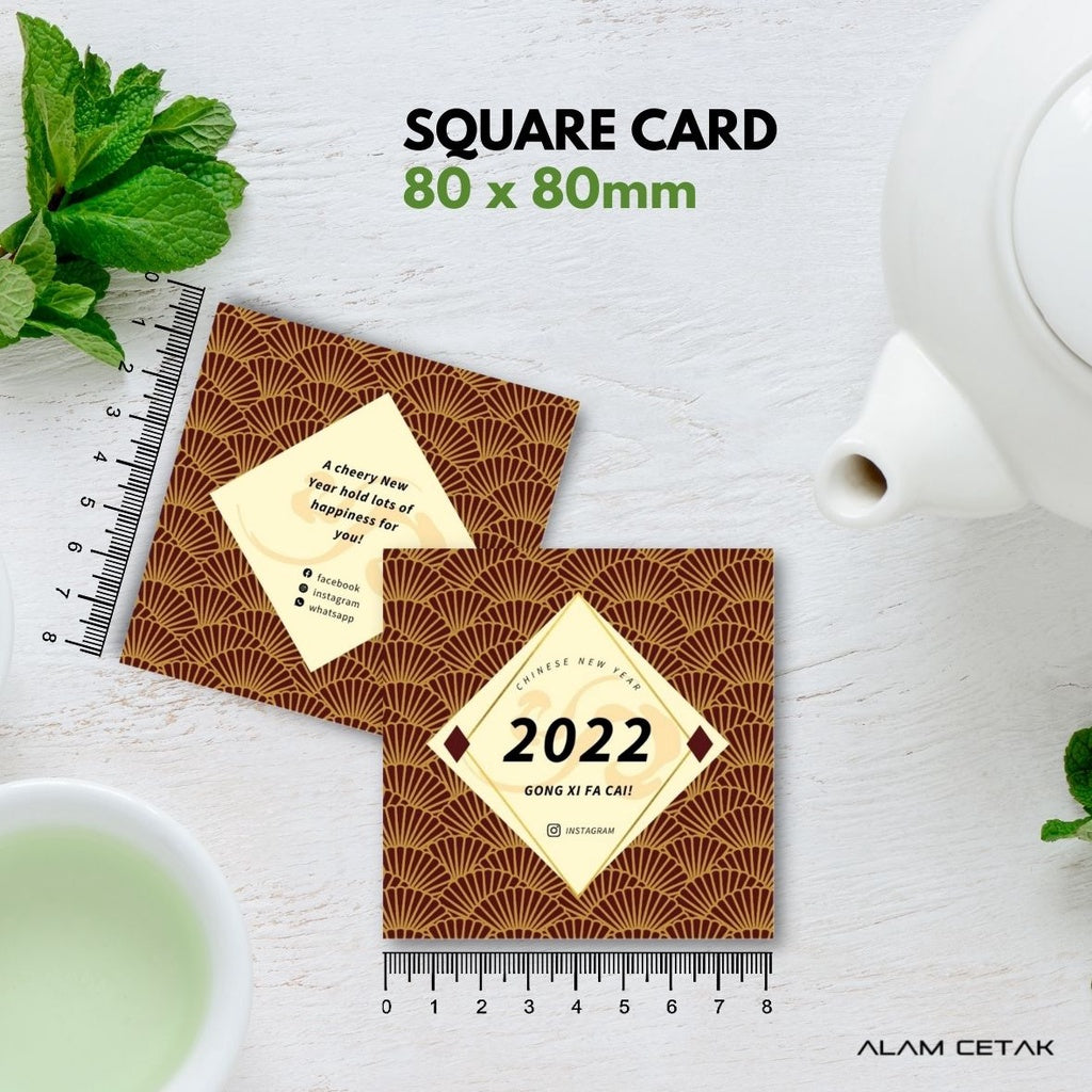 100-1000 pcs CNY3 Square Thank you Card for Business owner Chinese New Year Edition