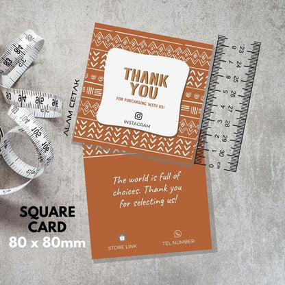 100-1000pcs D54 Square Thank you Card for Business owner