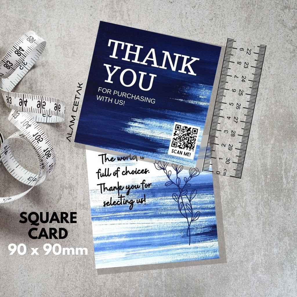 100-1000pcs D123 Square Thank you Card for Business owner