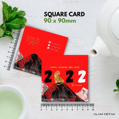 100-1000 pcs CNY22 Square Thank you Card for Business owner Chinese New Year Edition