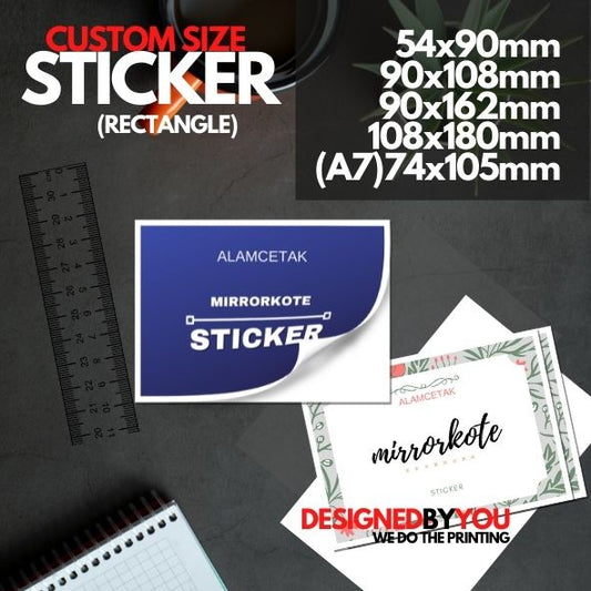 Custom Size Rectangle Mirrorcoat Sticker