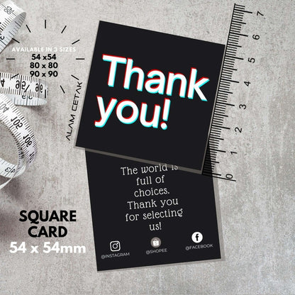 100-1000pcs SU1 Square Thank you Card for Business owner