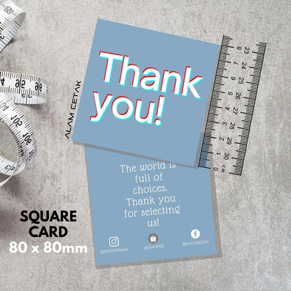 100-1000pcs SU4 Square Thank you Card for Business owner