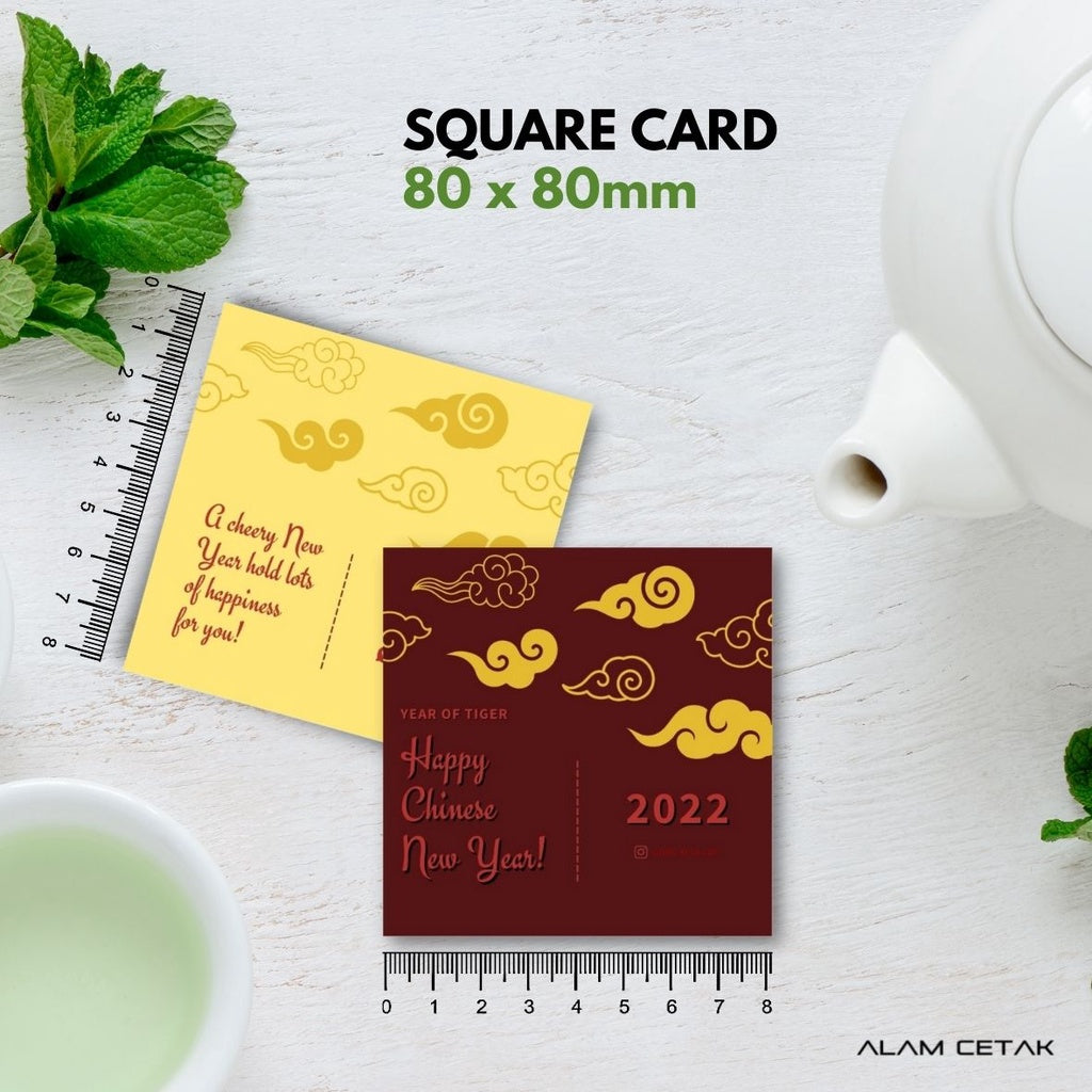 100-1000 pcs CNY1 Square Thank you Card for Business owner Chinese New Year Edition