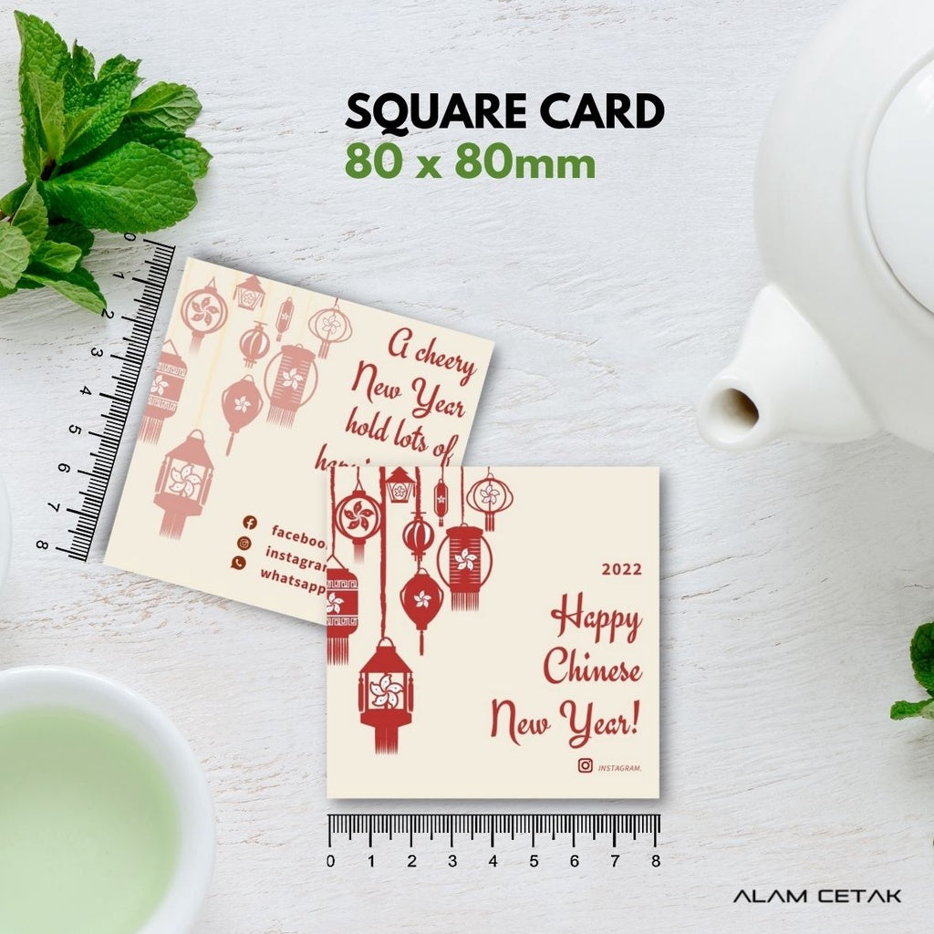 100-1000 pcs CNY7 Square Thank you Card for Business owner Chinese New Year Edition