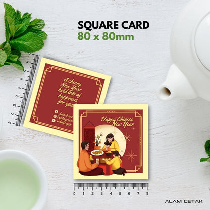 100-1000 pcs CNY4 Square Thank you Card for Business owner Chinese New Year Edition