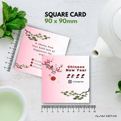 100-1000 pcs CNY18 Square Thank you Card for Business owner Chinese New Year Edition