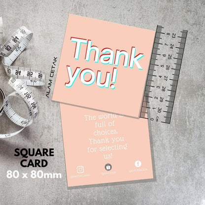 100-1000pcs SU2 Square Thank you Card for Business owner