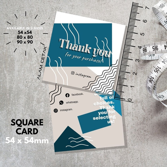 100-1000pcs D114 Square Thank you Card for Business owner