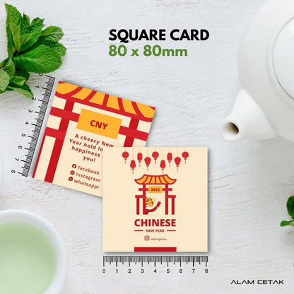 100-1000 pcs CNY12 Square Thank you Card for Business owner Chinese New Year Edition