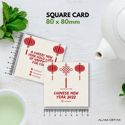 100-1000 pcs CNY2 Square Thank you Card for Business owner Chinese New Year Edition