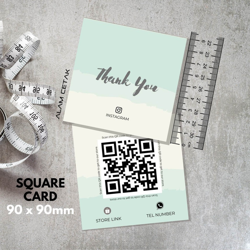 100-1000pcs D29 Square Thank you Card for Business owner