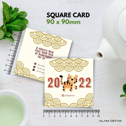 100-1000 pcs CNY14 Square Thank you Card for Business owner Chinese New Year Edition