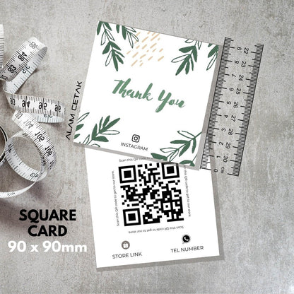 100-1000pcs D26 Square Thank you Card for Business owner