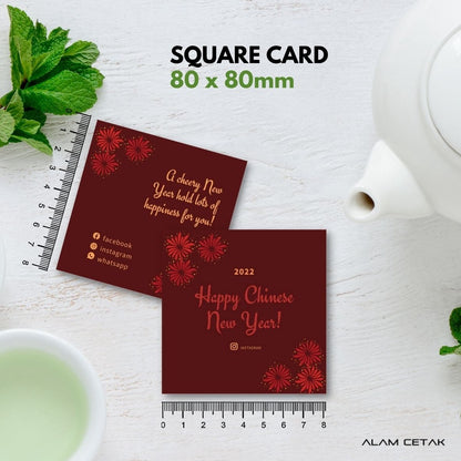 100-1000 pcs CNY8 Square Thank you Card for Business owner Chinese New Year Edition