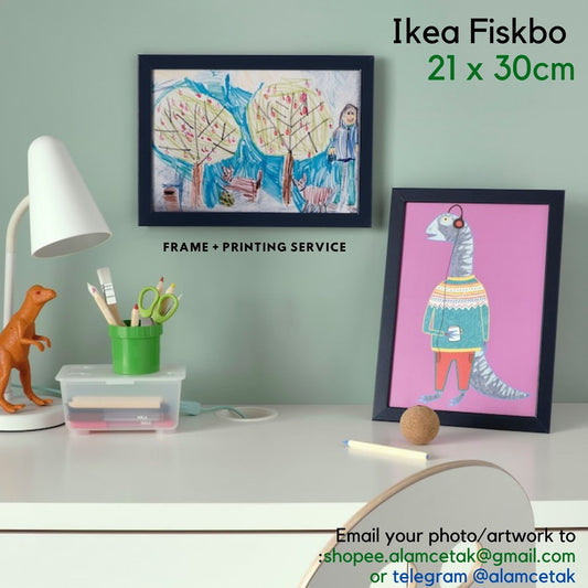 [Including Custom Photo Print Option] New Dark Blue 21 x 30cm Ikea Frame Fiskbo