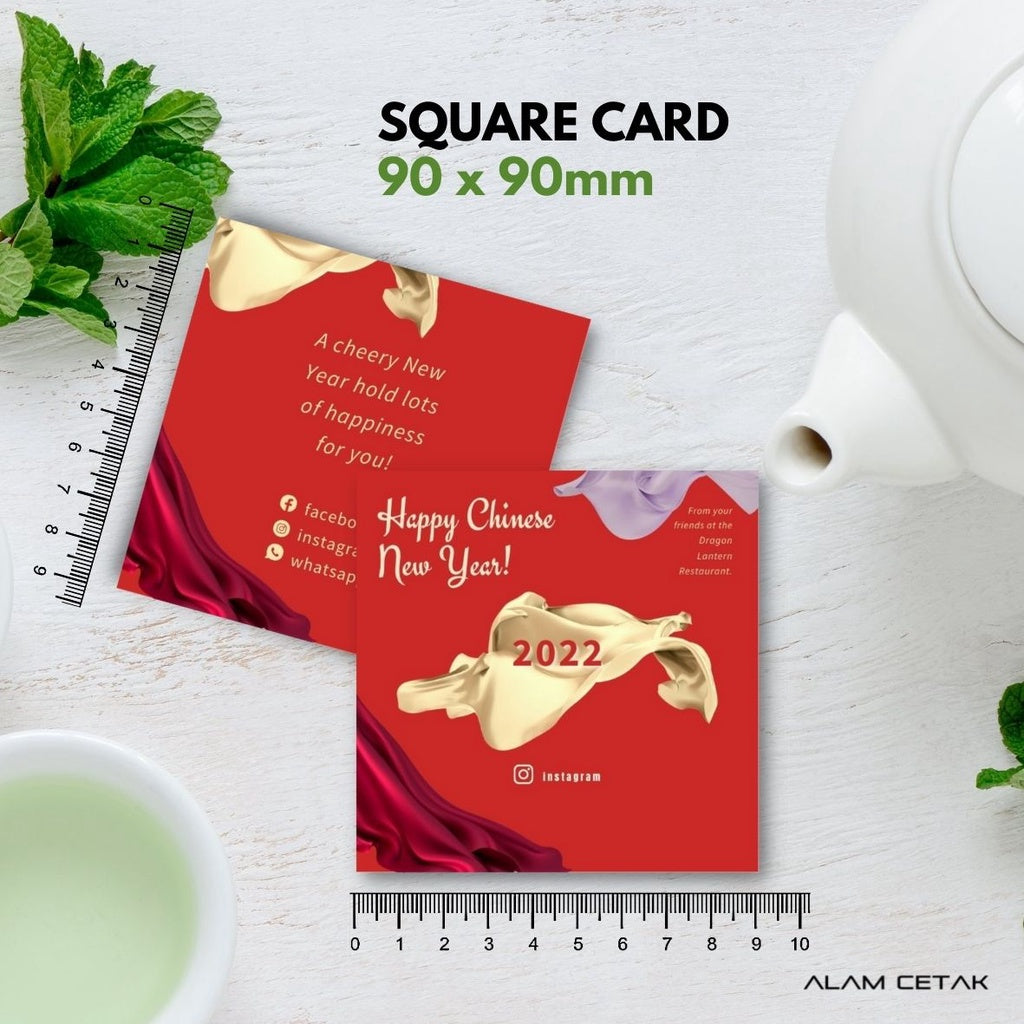 100-1000 pcs CNY15 Square Thank you Card for Business owner Chinese New Year Edition