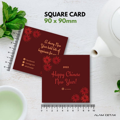 100-1000 pcs CNY8 Square Thank you Card for Business owner Chinese New Year Edition