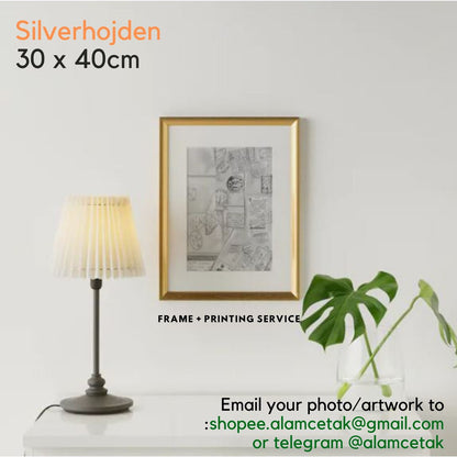 [Including Custom Photo Print Option] 30 x 40cm , 30x40 , 30x40cm Ikea Gold Photo Frame Gambar Silverhojden