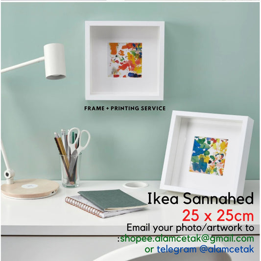 [Including Custom Photo Print Option] 25 x 25cm Ikea square Frame Sannahed