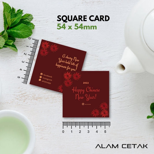 100-1000 pcs CNY8 Square Thank you Card for Business owner Chinese New Year Edition