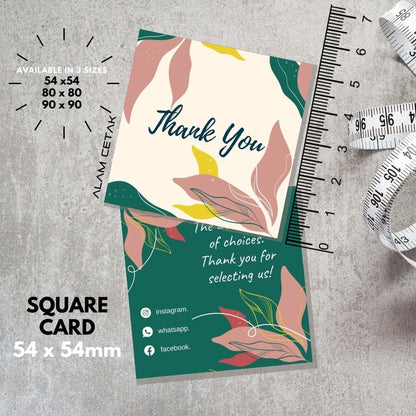 100-1000pcs D106 Square Thank you Card for Business owner