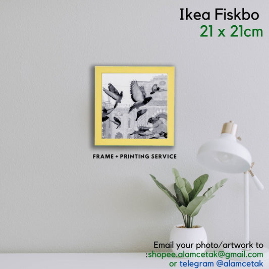 [Including Custom Photo Print Option] 21 x 21cm Ikea square Frame Fiskbo