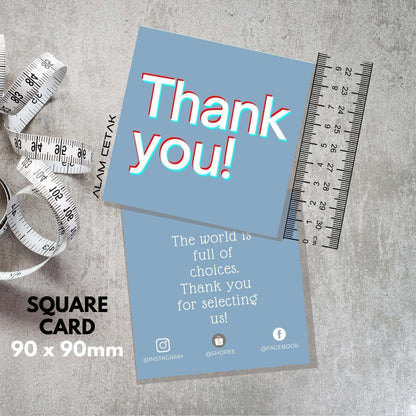 100-1000pcs SU4 Square Thank you Card for Business owner