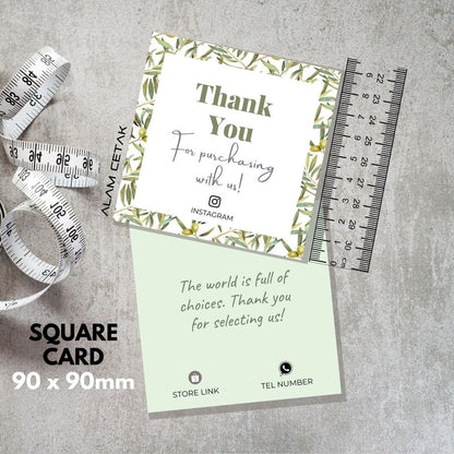 100 pcs Square Thank you Card for Business owner