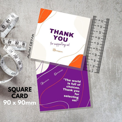 100-1000pcs D121 Square Thank you Card for Business owner