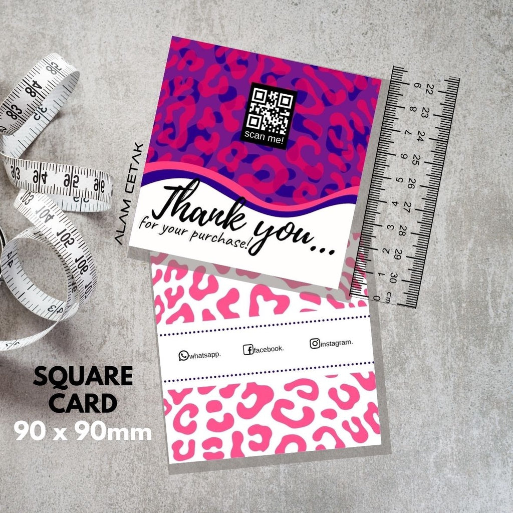 100-1000pcs D116 Square Thank you Card for Business owner