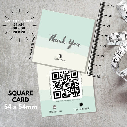 100-1000pcs D29 Square Thank you Card for Business owner