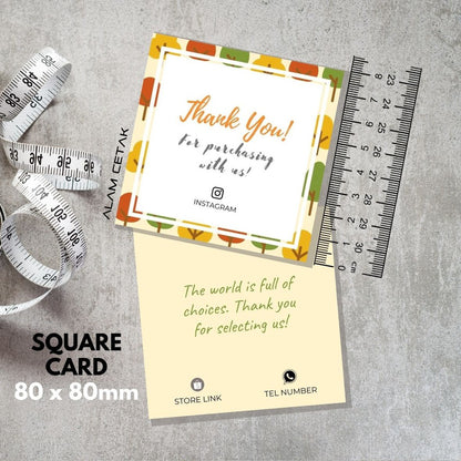 100 pcs Square Thank you Card for Business owner