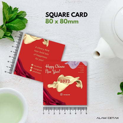 100-1000 pcs CNY15 Square Thank you Card for Business owner Chinese New Year Edition