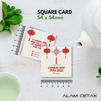 100-1000 pcs CNY2 Square Thank you Card for Business owner Chinese New Year Edition