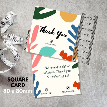 100-1000pcs D32 Square Thank you Card for Business owner