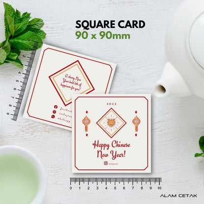 100-1000 pcs CNY16 Square Thank you Card for Business owner Chinese New Year Edition