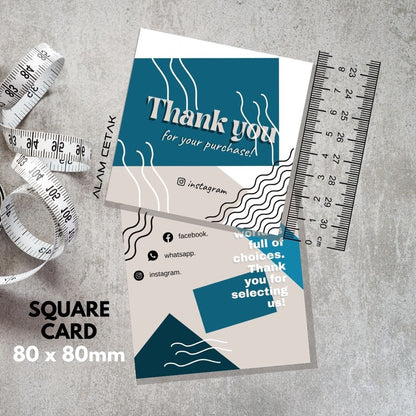 100-1000pcs D114 Square Thank you Card for Business owner