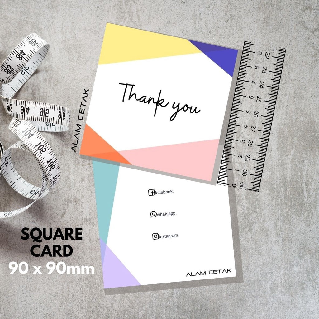 100-1000pcs D120 Square Thank you Card for Business owner