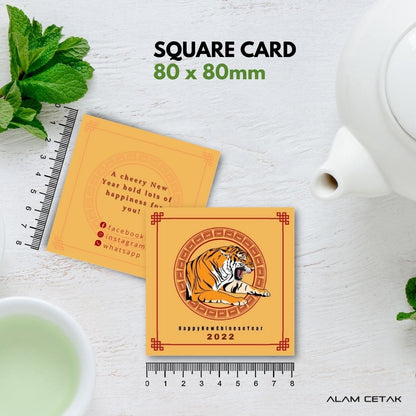 100-1000 pcs CNY19 Square Thank you Card for Business owner Chinese New Year Edition