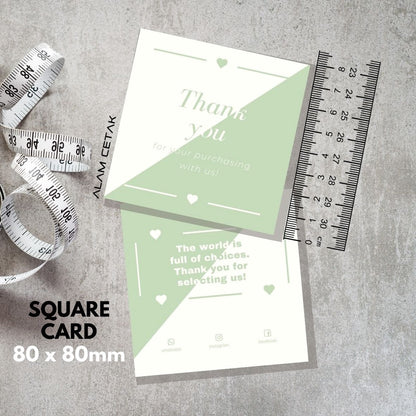 100 - 1000 pcs D143 Square Thank you Card for Business owner