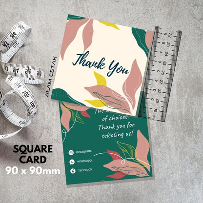 100-1000pcs D106 Square Thank you Card for Business owner