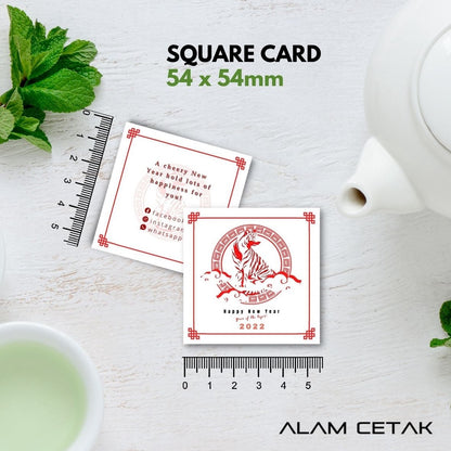 100-1000 pcs CNY23 Square Thank you Card for Business owner Chinese New Year Edition