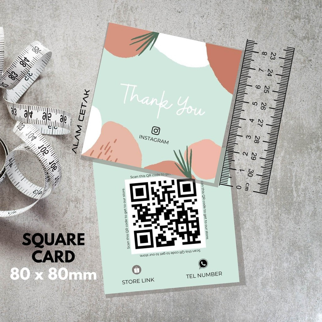 100-1000pcs D27 Square Thank you Card for Business owner