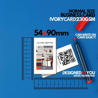 Alam Cetak Business Card Material Ivory Card 230gsm Both Side Printing Including Box