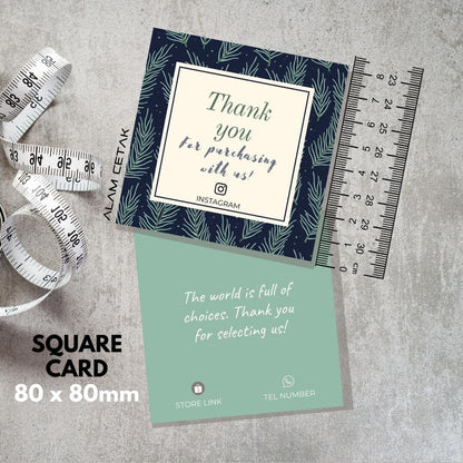 100-1000pcs D80 Square Thank you Card for Business owner