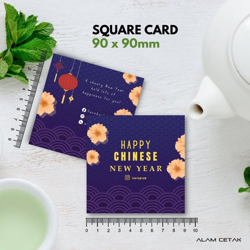 100-1000 pcs CNY24 Square Thank you Card for Business owner Chinese New Year Edition