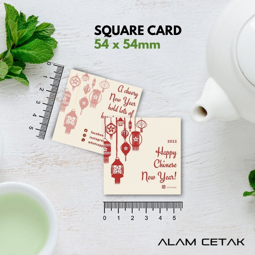 100-1000 pcs CNY7 Square Thank you Card for Business owner Chinese New Year Edition