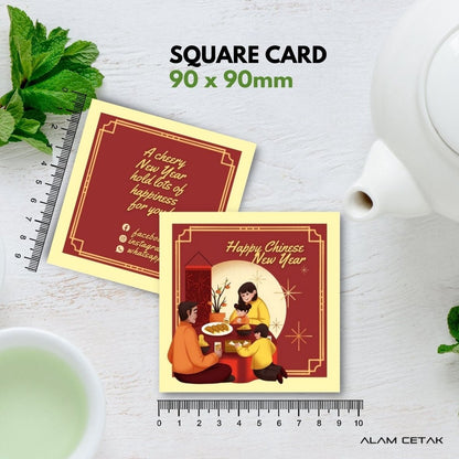 100-1000 pcs CNY4 Square Thank you Card for Business owner Chinese New Year Edition